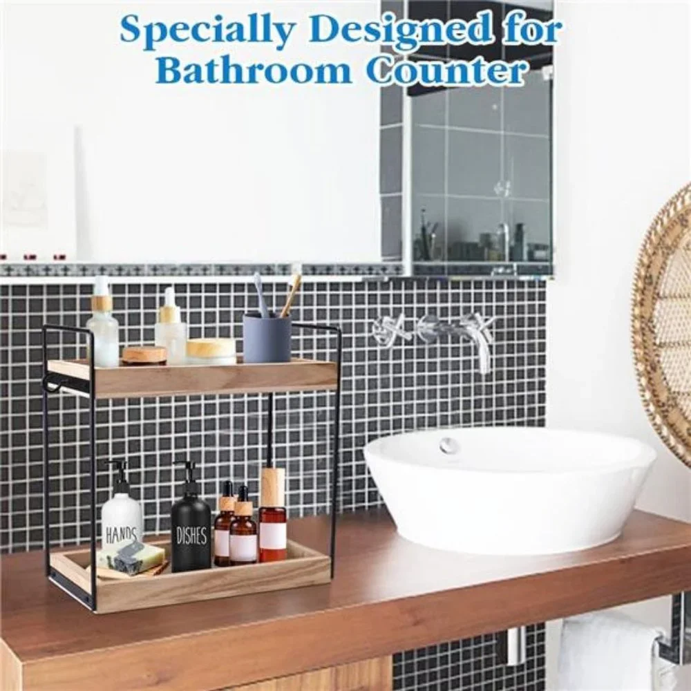 2-Tier Countertop Organizer for Bathroom Counter - Bathroom Counter Organizers